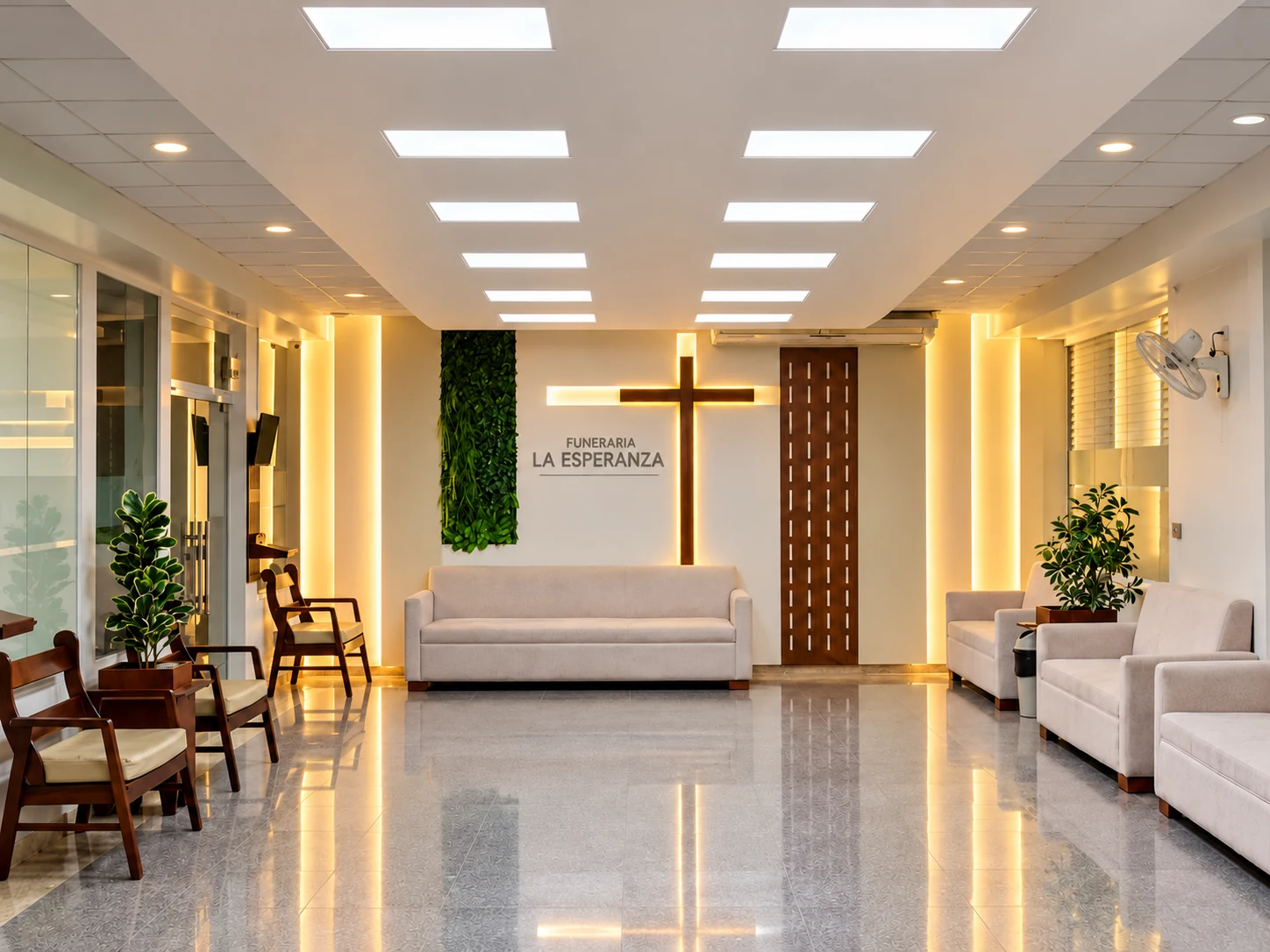 Recepción de Funeraria La Esperanza